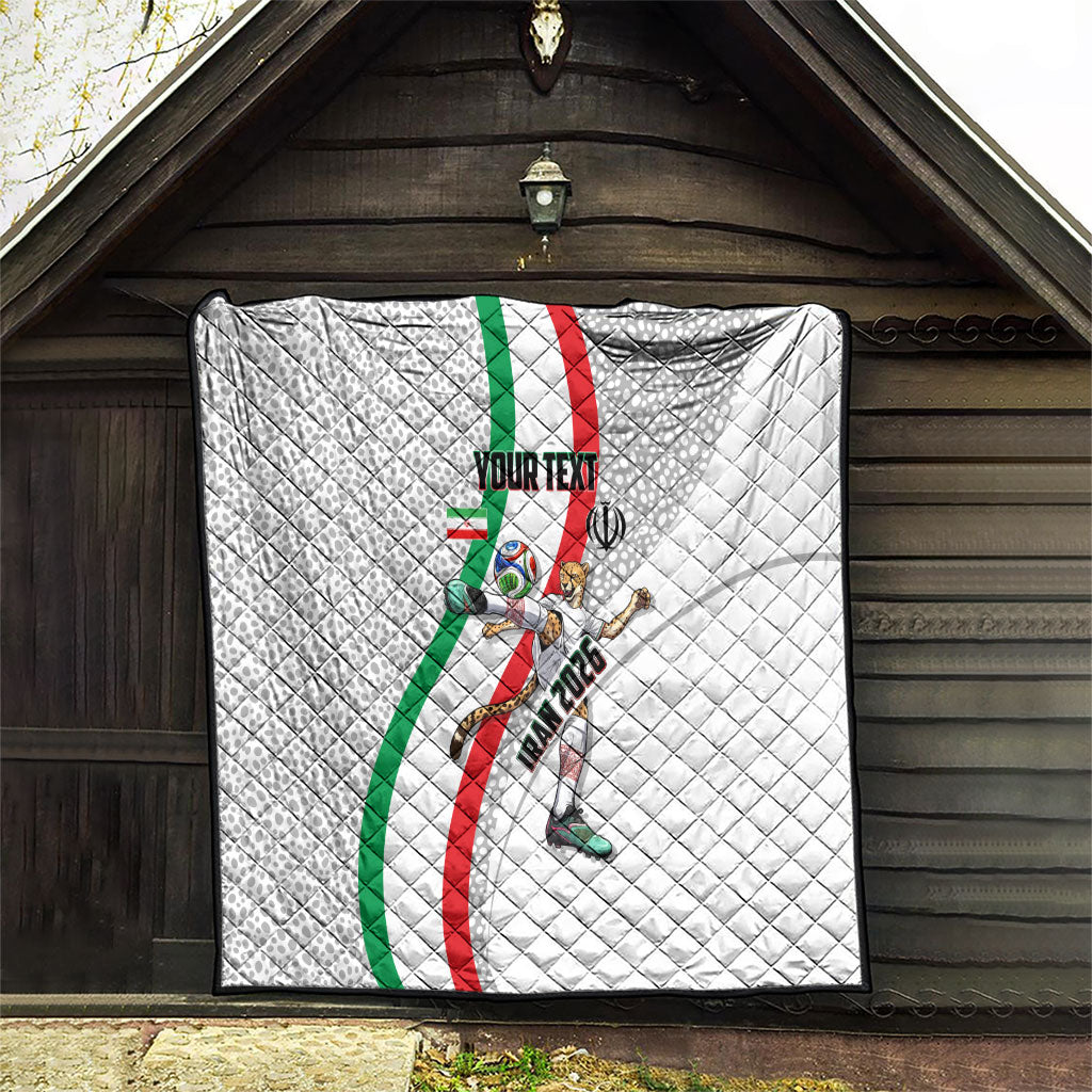Personalized Iran Football Cheetah Quilt Persian Cheetah Graphic With Iranian Flag And Symbol