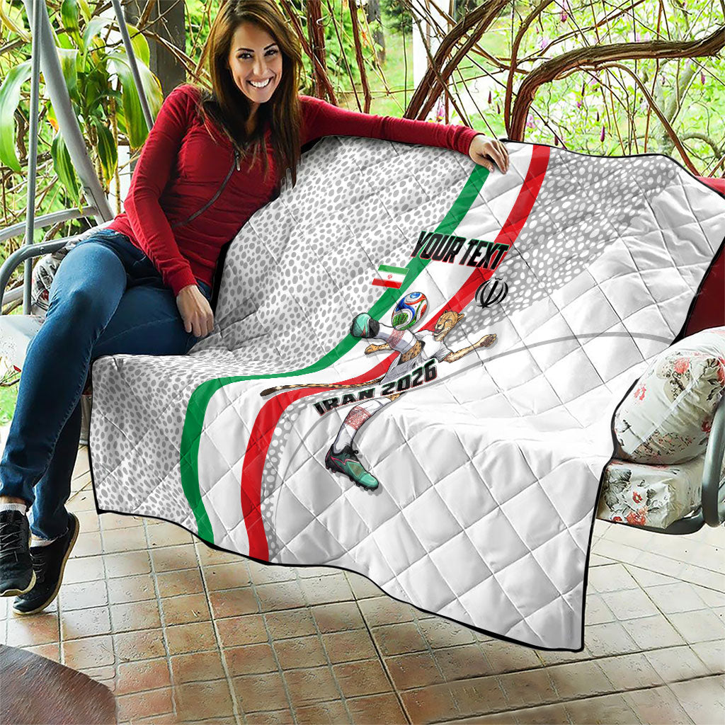Personalized Iran Football Cheetah Quilt Persian Cheetah Graphic With Iranian Flag And Symbol
