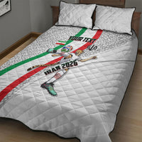 Personalized Iran Football Cheetah Quilt Bed Set Persian Cheetah Graphic With Iranian Flag And Symbol