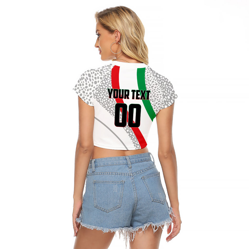 Personalized Iran Football Cheetah Raglan Cropped T Shirt Persian Cheetah Graphic With Iranian Flag And Symbol