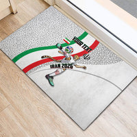 Personalized Iran Football Cheetah Rubber Doormat Persian Cheetah Graphic With Iranian Flag And Symbol