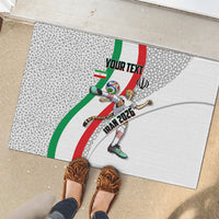 Personalized Iran Football Cheetah Rubber Doormat Persian Cheetah Graphic With Iranian Flag And Symbol
