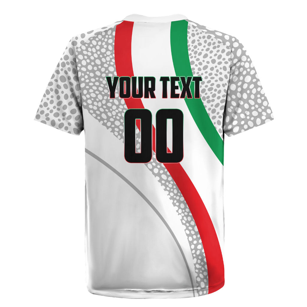 Personalized Iran Football Cheetah Rugby Jersey Persian Cheetah Graphic With Iranian Flag And Symbol