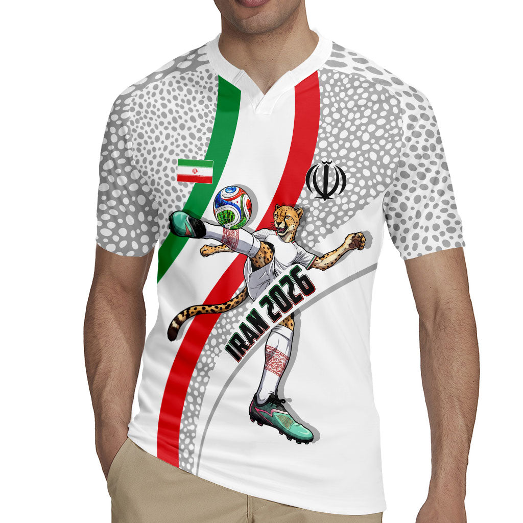 Personalized Iran Football Cheetah Rugby Jersey Persian Cheetah Graphic With Iranian Flag And Symbol
