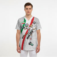 Personalized Iran Football Cheetah Scrub Top Persian Cheetah Graphic With Iranian Flag And Symbol