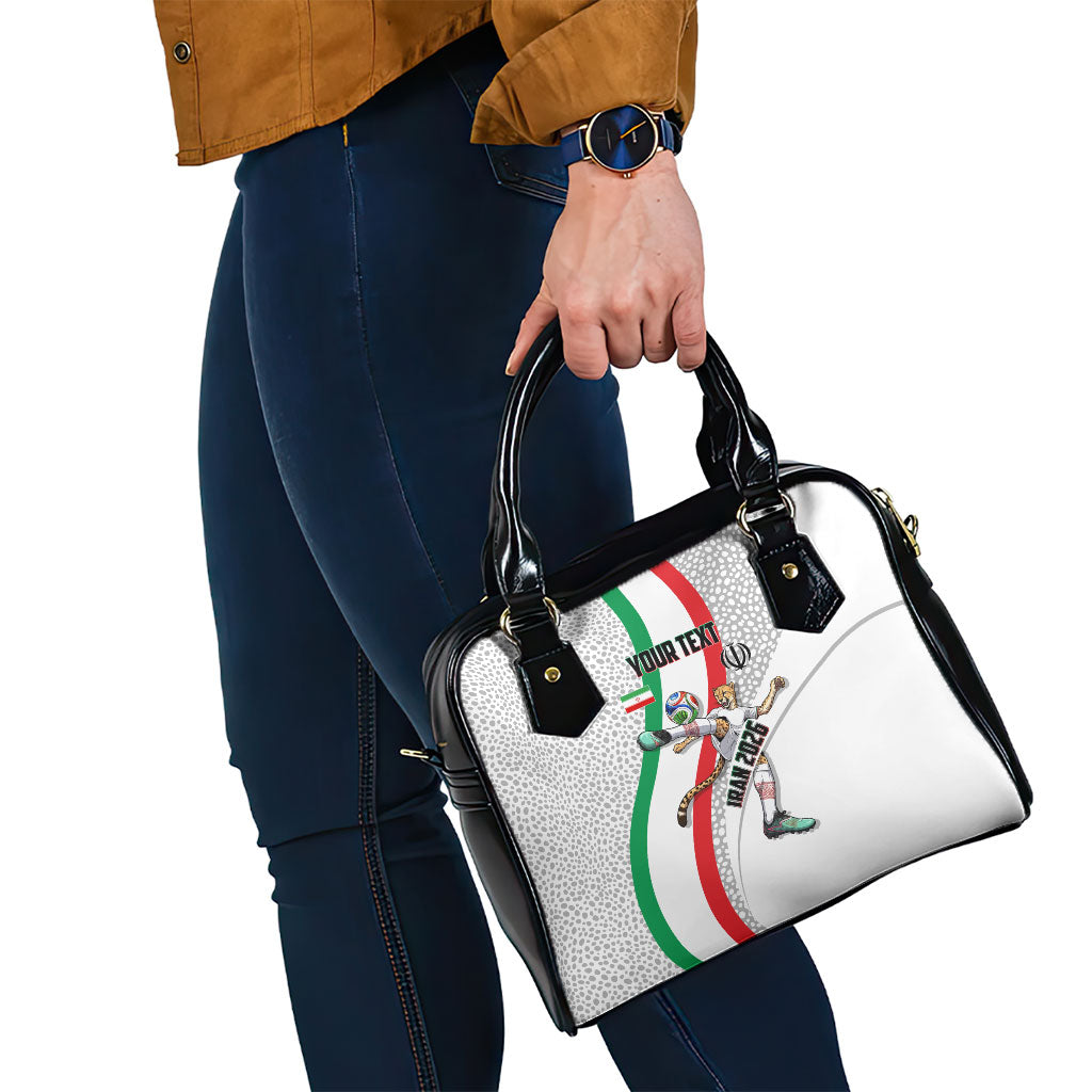 Personalized Iran Football Cheetah Shoulder Handbag Persian Cheetah Graphic With Iranian Flag And Symbol