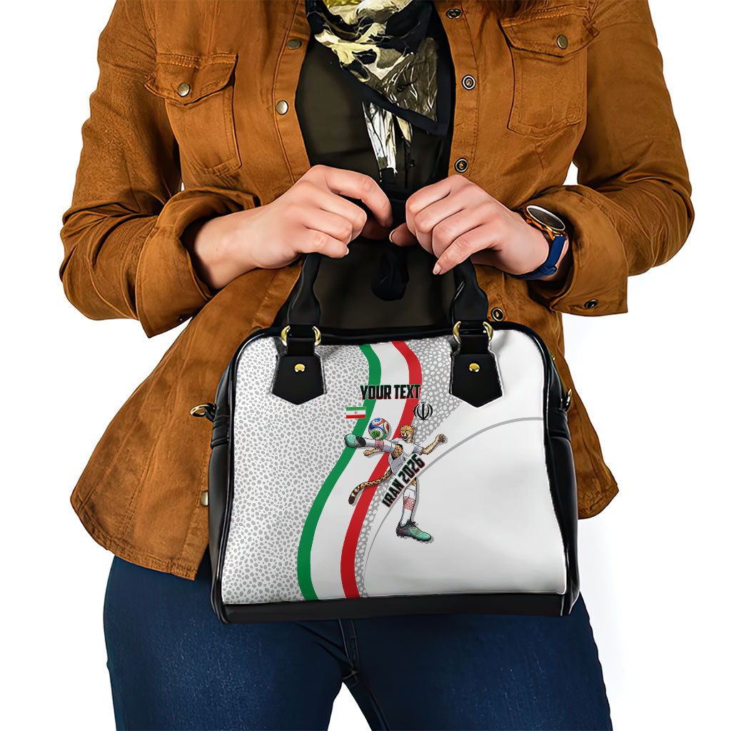 Personalized Iran Football Cheetah Shoulder Handbag Persian Cheetah Graphic With Iranian Flag And Symbol