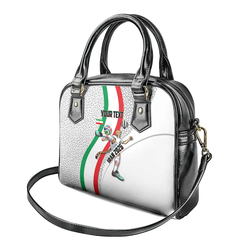 Personalized Iran Football Cheetah Shoulder Handbag Persian Cheetah Graphic With Iranian Flag And Symbol