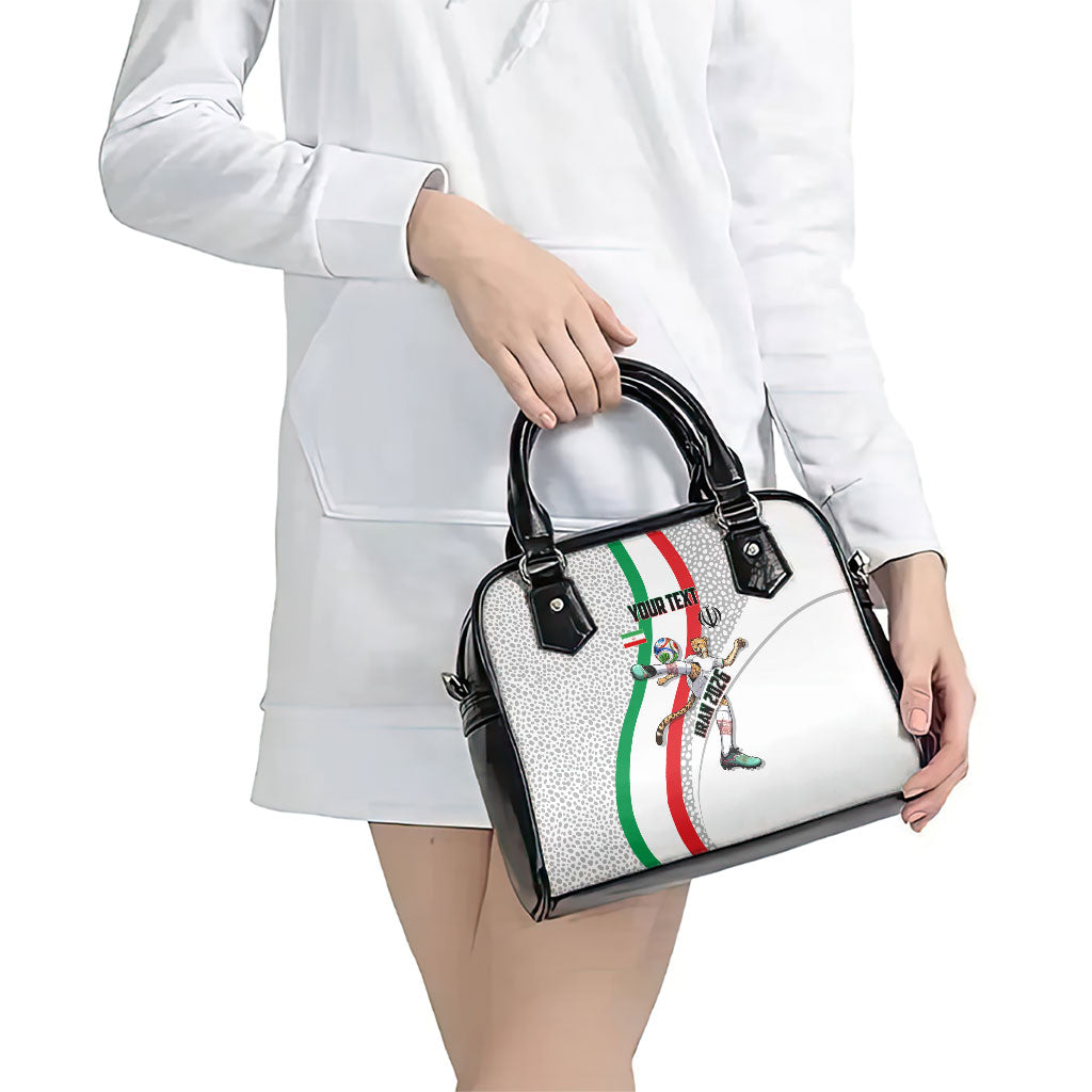 Personalized Iran Football Cheetah Shoulder Handbag Persian Cheetah Graphic With Iranian Flag And Symbol