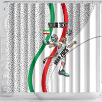 Personalized Iran Football Cheetah Shower Curtain Persian Cheetah Graphic With Iranian Flag And Symbol
