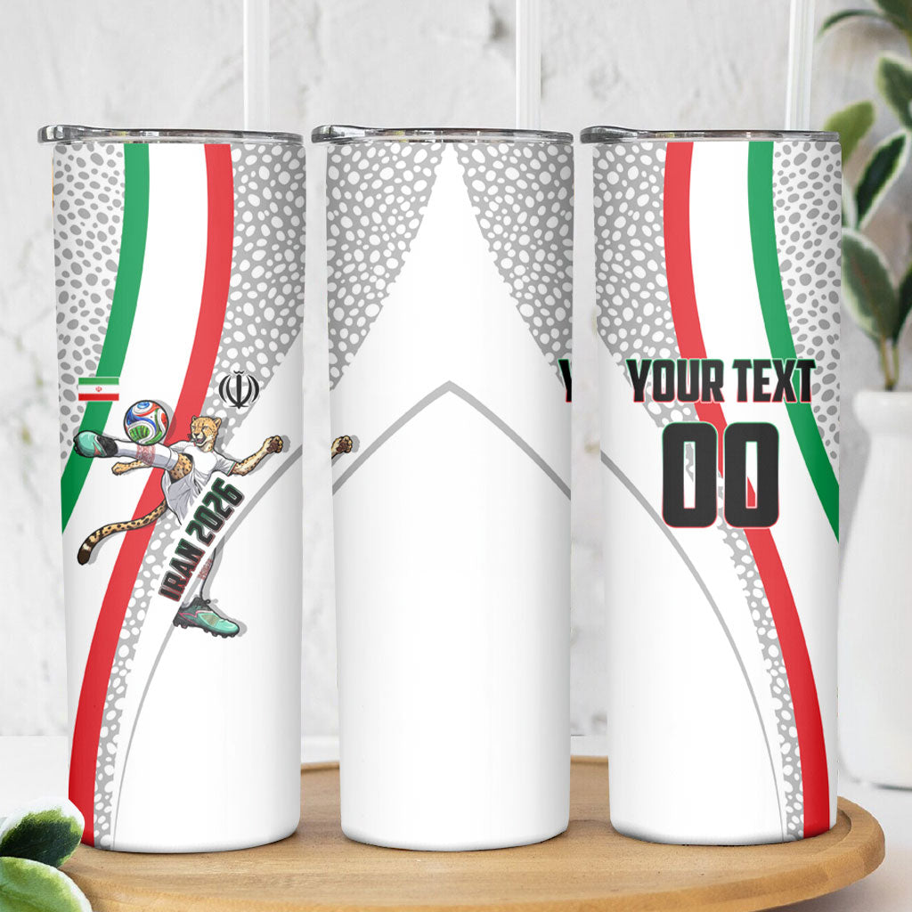 Personalized Iran Football Cheetah Skinny Tumbler Persian Cheetah Graphic With Iranian Flag And Symbol