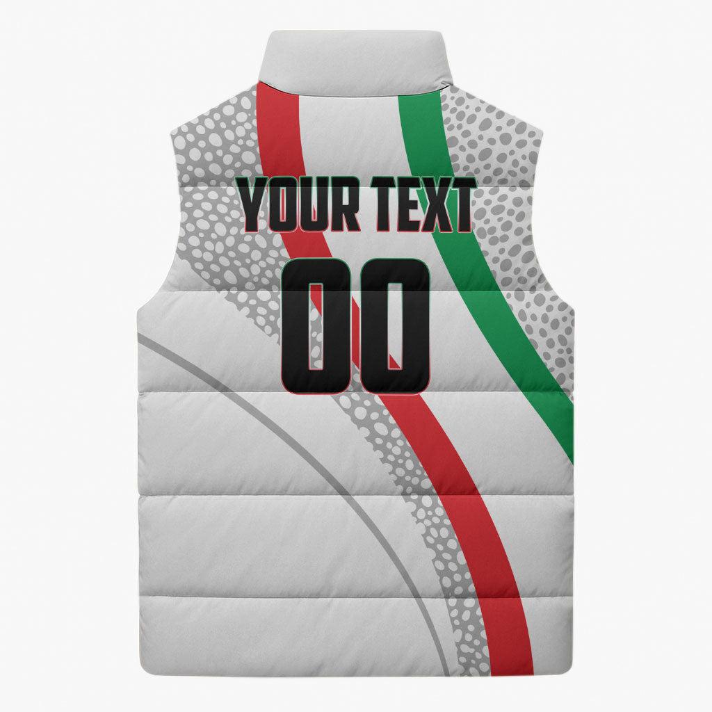 Personalized Iran Football Cheetah Sleeveless Puffer Jacket Persian Cheetah Graphic With Iranian Flag And Symbol