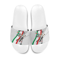 Personalized Iran Football Cheetah Slide Sandals Persian Cheetah Graphic With Iranian Flag And Symbol