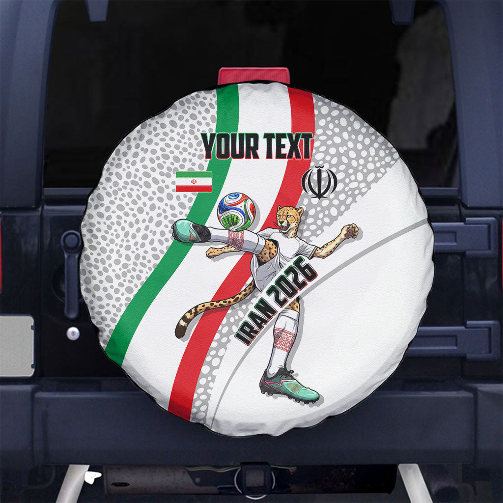 Personalized Iran Football Cheetah Spare Tire Cover Persian Cheetah Graphic With Iranian Flag And Symbol