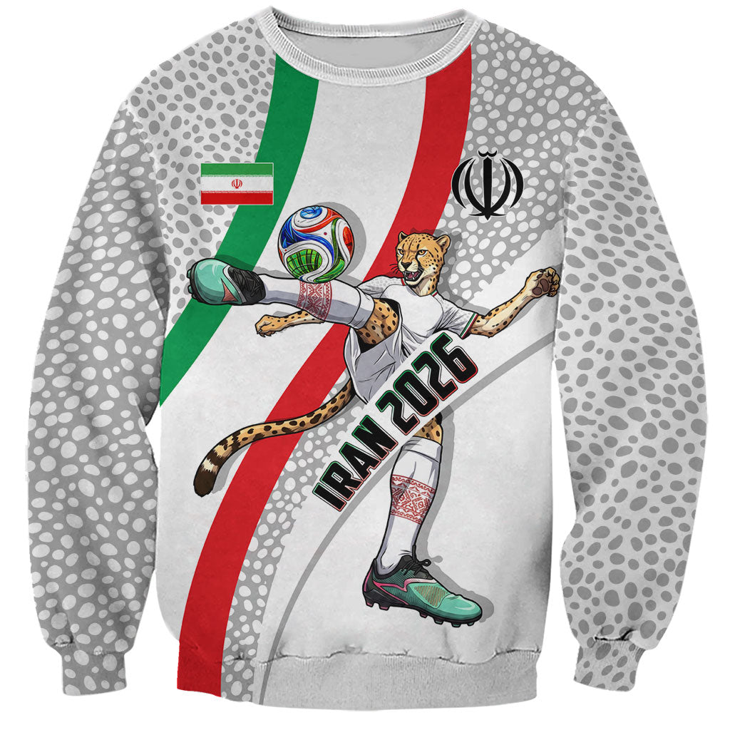 Personalized Iran Football Cheetah Sweatshirt Persian Cheetah Graphic With Iranian Flag And Symbol