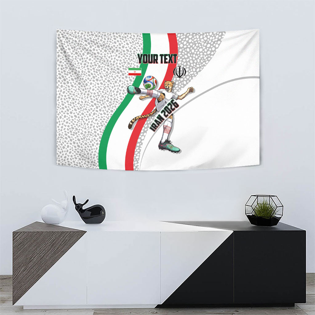 Personalized Iran Football Cheetah Tapestry Persian Cheetah Graphic With Iranian Flag And Symbol