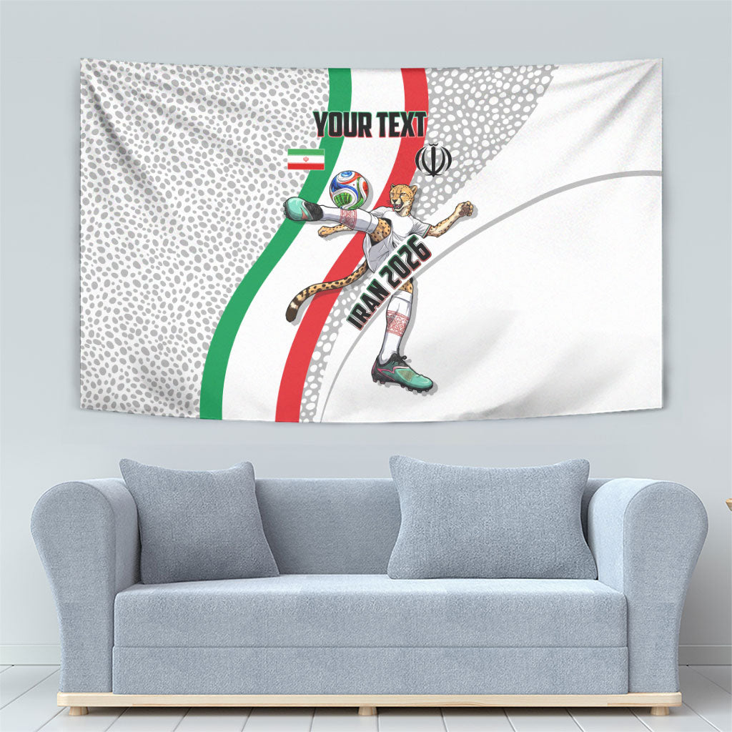 Personalized Iran Football Cheetah Tapestry Persian Cheetah Graphic With Iranian Flag And Symbol