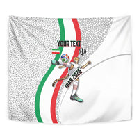 Personalized Iran Football Cheetah Tapestry Persian Cheetah Graphic With Iranian Flag And Symbol