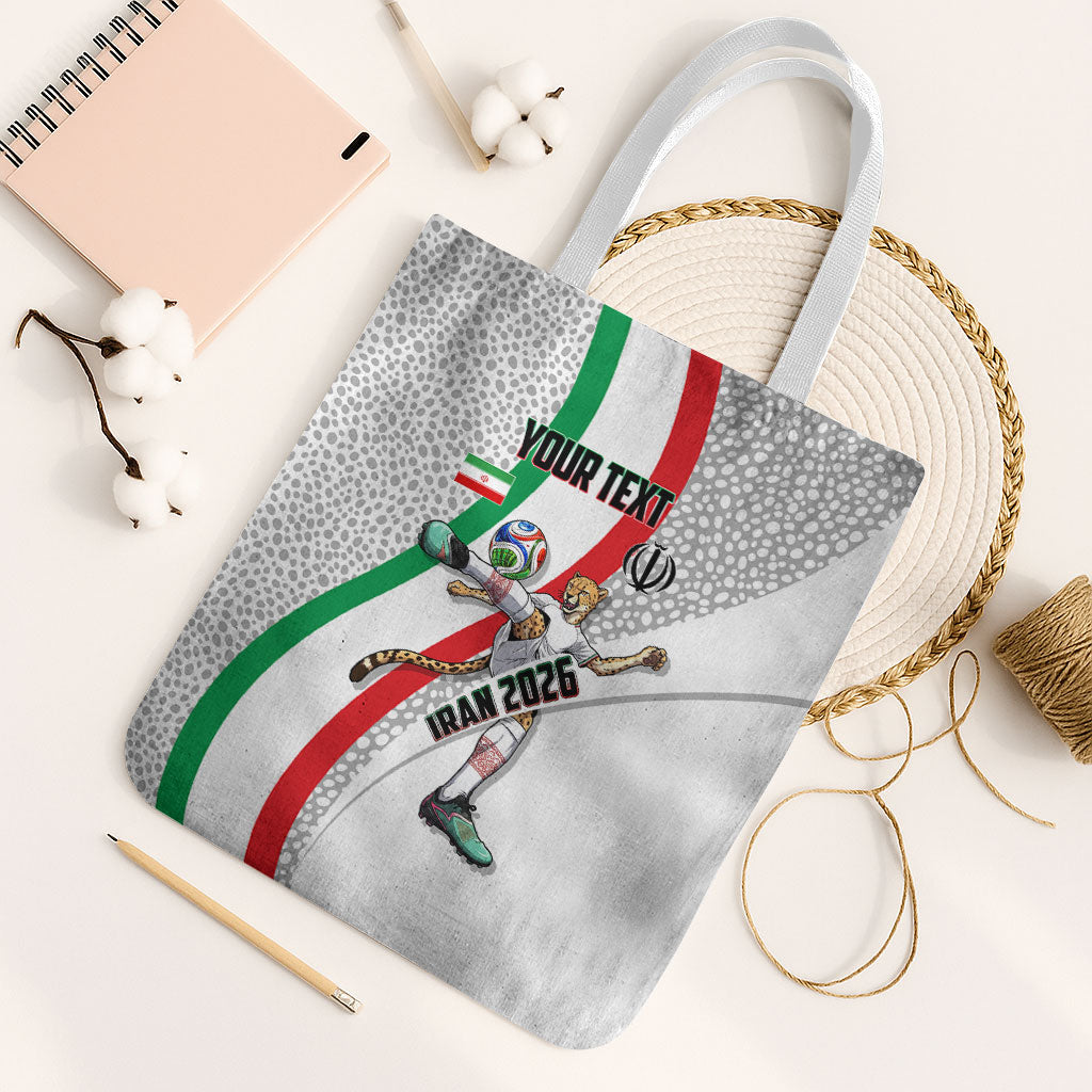 Personalized Iran Football Cheetah Tote Bag Persian Cheetah Graphic With Iranian Flag And Symbol