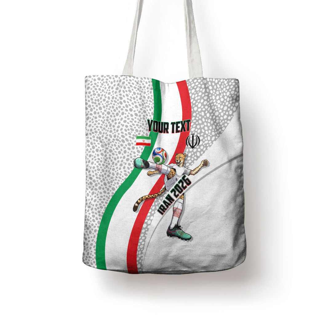 Personalized Iran Football Cheetah Tote Bag Persian Cheetah Graphic With Iranian Flag And Symbol