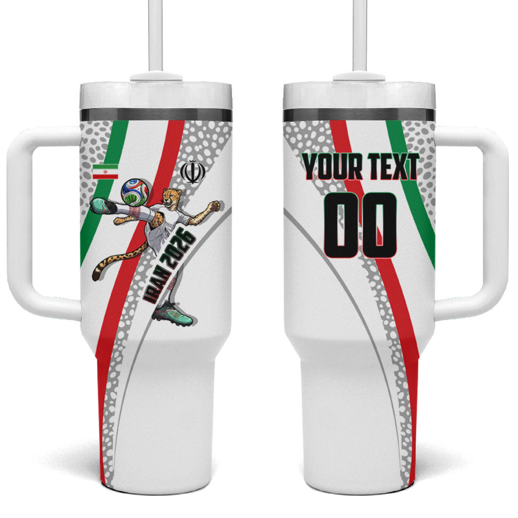 Personalized Iran Football Cheetah Tumbler With Handle Persian Cheetah Graphic With Iranian Flag And Symbol
