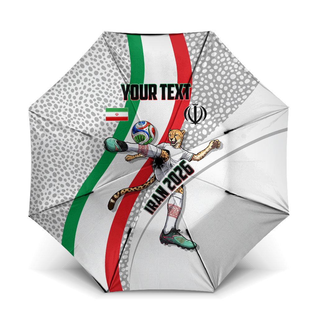 Personalized Iran Football Cheetah Umbrella Persian Cheetah Graphic With Iranian Flag And Symbol