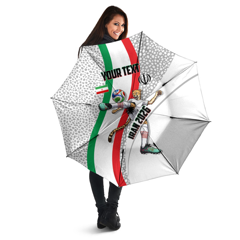 Personalized Iran Football Cheetah Umbrella Persian Cheetah Graphic With Iranian Flag And Symbol