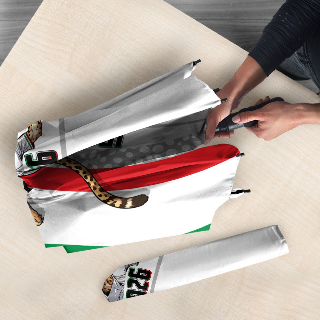 Personalized Iran Football Cheetah Umbrella Persian Cheetah Graphic With Iranian Flag And Symbol