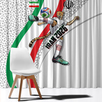 Personalized Iran Football Cheetah Window Curtain Persian Cheetah Graphic With Iranian Flag And Symbol