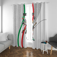 Personalized Iran Football Cheetah Window Curtain Persian Cheetah Graphic With Iranian Flag And Symbol