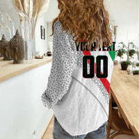 Personalized Iran Football Cheetah Women Casual Shirt Persian Cheetah Graphic With Iranian Flag And Symbol