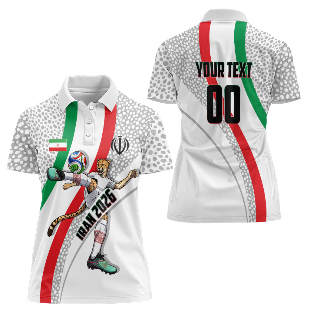 Personalized Iran Football Cheetah Women Polo Shirt Persian Cheetah Graphic With Iranian Flag And Symbol