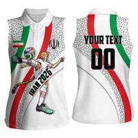 Personalized Iran Football Cheetah Women Sleeveless Polo Shirt Persian Cheetah Graphic With Iranian Flag And Symbol