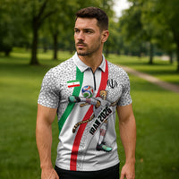 Personalized Iran Football Cheetah Zipper Polo Shirt Persian Cheetah Graphic With Iranian Flag And Symbol