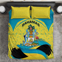 Bahamas Flag Bedding Set with National Coat of Arms and Sea Turtle Design - Wonder Print Shop