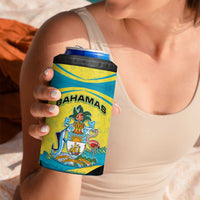 Bahamas Flag 4 in 1 Can Cooler Tumbler with National Coat of Arms and Sea Turtle Design - Wonder Print Shop