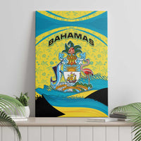 Bahamas Flag Canvas Wall Art with National Coat of Arms and Sea Turtle Design - Wonder Print Shop