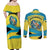 Bahamas Flag Couples Matching Off Shoulder Maxi Dress and Long Sleeve Button Shirt with National Coat of Arms and Sea Turtle Design - Wonder Print Shop