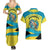 Bahamas Flag Couples Matching Summer Maxi Dress and Hawaiian Shirt with National Coat of Arms and Sea Turtle Design - Wonder Print Shop