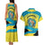 Bahamas Flag Couples Matching Tank Maxi Dress and Hawaiian Shirt with National Coat of Arms and Sea Turtle Design - Wonder Print Shop