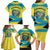 Bahamas Flag Family Matching Long Sleeve Bodycon Dress and Hawaiian Shirt with National Coat of Arms and Sea Turtle Design - Wonder Print Shop