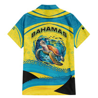 Bahamas Flag Family Matching Mermaid Dress and Hawaiian Shirt with National Coat of Arms and Sea Turtle Design - Wonder Print Shop