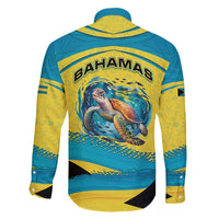 Bahamas Flag Family Matching Mermaid Dress and Hawaiian Shirt with National Coat of Arms and Sea Turtle Design - Wonder Print Shop