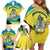 Bahamas Flag Family Matching Off Shoulder Short Dress and Hawaiian Shirt with National Coat of Arms and Sea Turtle Design - Wonder Print Shop
