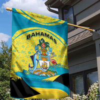 Bahamas Flag Garden Flag with National Coat of Arms and Sea Turtle Design - Wonder Print Shop