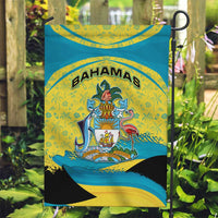 Bahamas Flag Garden Flag with National Coat of Arms and Sea Turtle Design - Wonder Print Shop