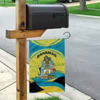 Bahamas Flag Garden Flag with National Coat of Arms and Sea Turtle Design - Wonder Print Shop