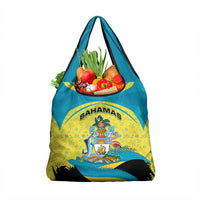 Bahamas Flag Grocery Bag with National Coat of Arms and Sea Turtle Design - Wonder Print Shop