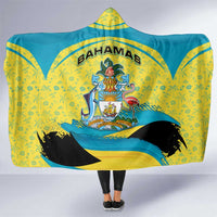 Bahamas Flag Hooded Blanket with National Coat of Arms and Sea Turtle Design - Wonder Print Shop