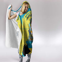 Bahamas Flag Hooded Blanket with National Coat of Arms and Sea Turtle Design - Wonder Print Shop